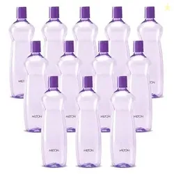 MILTON Pacific 1000 Water Bottle 1 Litre each, set of 12, Purple I PET