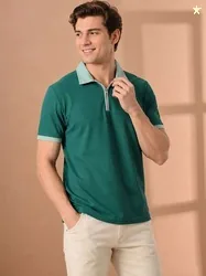 ATIGIANO Men Polo Collar T-shirt