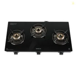 Havells GEOSLIM Gas stove |3 Heavy Duty Forged Brass Burner|6 mm Tough