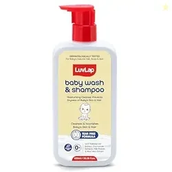 LuvLap Baby Wash & Shampoo -600ml, Milky Soft Head to Toe Wash With Oa