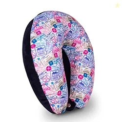 Travel Neck Pillow in Soft Fabric for Head Neck, Shoulder Support Fill