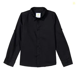 Amazon Brand - Symbol Cotton Boy's Regular Shirt (SYMAW22SHR02_Black 7