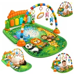 Lifelong Jungle Piano Playgym | Musical Mat with Lights, Hanging Toys