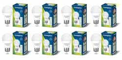 Crompton Dyna Ray 7W Round E27 LED Cool Day Light Pack of 8