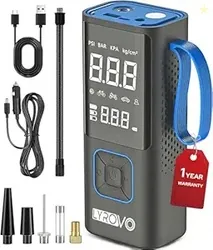 Lyrovo Cordless Smart Tyre Inflator For Car And Bike Metal Body - Auto