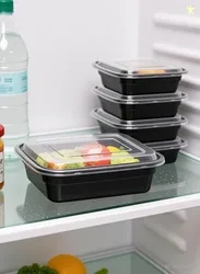 Kesora Plastic Fridge Container  - 450 ml (Pack of 25, Black)