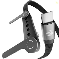 Zebronics Wattz 100CC2 Type-C to Type-C Cable, 1.5m Braided, 100W PD, 5A Fast Charging, 480Mbps Data Transfer, Charge & Sync, Phone Holder, Mobile, Ta