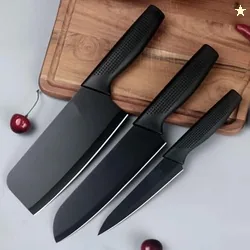 Stainless Steel Chef Knife Set Food Grade Non-Stick Coating Black Knif
