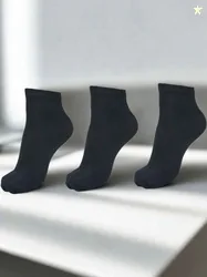 MJE Men Pack of 3 Cotton Blend Above Ankle Socks