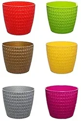 Go Hooked Plastic Outdoor Plants - Multicolor 5.5 Inch, Pack of 6