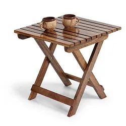 AMAZE SHOPPEE Brown Wooden Folding Table for Home Center Tables Mango