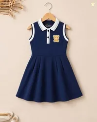 TRAMPOLINE Girls Collar-Neck A-Line Dress
