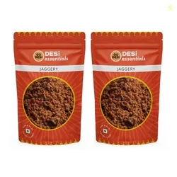 GO DESi Jaggery Powder 1 Kg, Gur, Gud, Pure and Natural, 2 x 500 g
