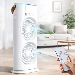 PANCA Portable Double Head Spray Fan with Misting | USB Rechargeable M
