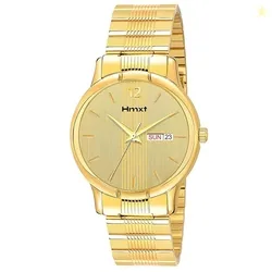 HMXT-91 Golden Day & Date Stainless Steel Analog Watch for Men | Day a