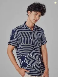 Snitch Men Slim Fit Printed Spread Collar Casual Shirt