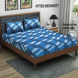 Flipkart SmartBuy Microfiber Double Fitted (Elastic) 144 TC Abstr...mo
