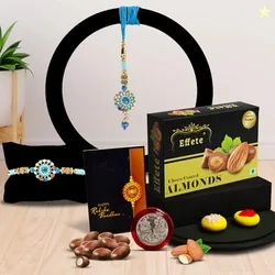 DeoDap Design Rakhi For Brother And Bhabhi With Chocolate | Lumba Bhab