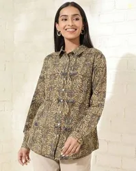FABINDIA Women Floral Print Fitted Shirt