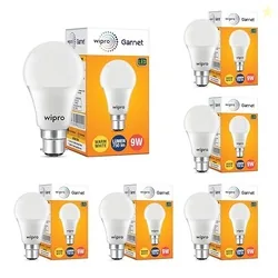 wipro Garnet 9W LED Bulb for Home & Office |Warm White (2700K) | B22 B