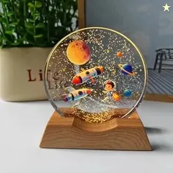 One94Store 3D Acrylic LED Night Light  Warm White & Colorful Rocket De