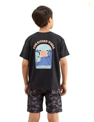 Amazon Brand - Symbol Boys 100% Cotton Oversized Graphic Printed Half