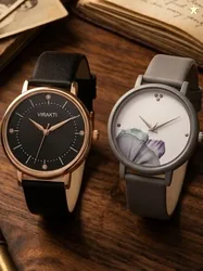 VIRAKTI Girls Brass Printed Dial & Straps Analogue Watches