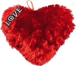 shutupnshop Foam Cushion Pack of 1 Solid Red heart 01 (Red)