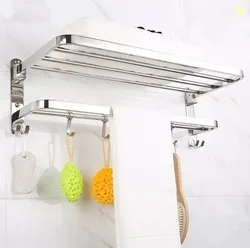 iSTAR 304 Grade 24 Dual Folding Towel Rack/stand for Bathroom/Ba...mor