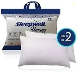 Sleepwell Microfibre Sleeping Pillow Pack of 2 Solid Pillow Set |...mo