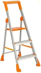 Amazon Basics Clamber Pro+ - Foldable Step Ladder with Tool Tray Firm