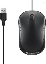 amazon basics Wired USB Mouse, 3-Button, 1000 DPI Optical Sensor, Plug & Play, for Windows/Mac