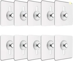 JIALTO Plastic 10 Pcs Self Adhesive Wall Hooks - Heavy Duty Transparen