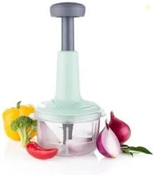 Yourshop Hand Press Push chopper 800 ML with 3 stainless steel Bl...mo