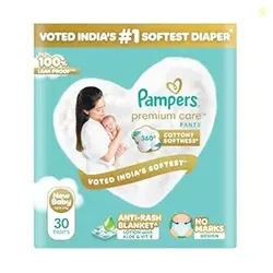 Pampers Premium Care Pant Style Baby Diapers XS 30 Count | No Marks De
