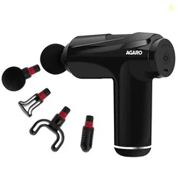 AGARO Primo Gun Massager 4 Heads, 6 Speed, Rechargeable, Handheld, Dee