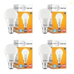 wipro Garnet Base B22 12-Watt LED Bulb (Cool Day Light) - Pack of 4