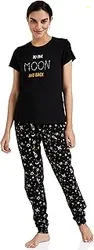 Women Cotton T-Shirt and Jogger Night Suit | Two Piece Set| Regular Fi