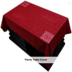 Flavio Cotton 4 Seater Printed Table Cover (Maroon)