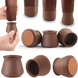 Chair Leg Floor Protectors - Felt Bottom Furniture Silicone Caps to Re