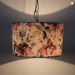 tu casa Cobra Saffron Print Fabric Glow Pendent Light Hanging Lamp for