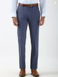 Peter England Men Printed Slim Fit Trousers