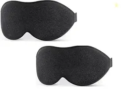 INSIME 3D Memory foam Sleeping Mask For Men Women Sleep Mask Blind Fold Eye Cover Pad For Travel | Night eye band eyemask patch Complete Blackout Sleeping Eye Mask (Pack of 2)