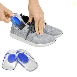 Clopic - 1 Pair Men Women Silicon Gel Heel Cushion Insoles Soles Relie