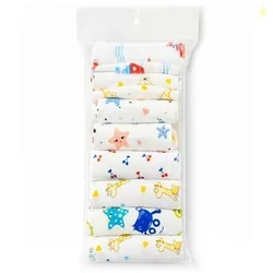 GLUN Soft Premium Baby Washcloth for Newborn, Pack of 8 Printed Mini W