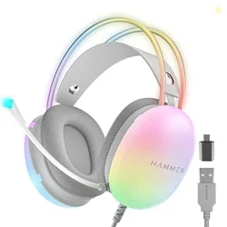 HAMMER Blaze Wired Over Ear Gaming Headphones with Mic, 50mm Drivers,