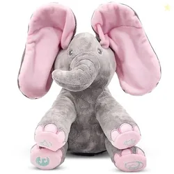 Dimple Ella Elephant Animated Plush Singing Elephant With Peek-A-Boo I