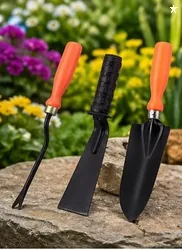 3-Piece Garden Tools Set  Small Trowel 2-inch Khurpi & Weeder  Terrace