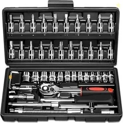 KHANSAHEB 46 In 1 Pcs Tool Kit & and Socket ,Hand Tool Kit Socket...mo