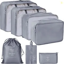 House of Quirk Polyester 7 Set Travel Organizer Bag 3 Packing Cubes +
